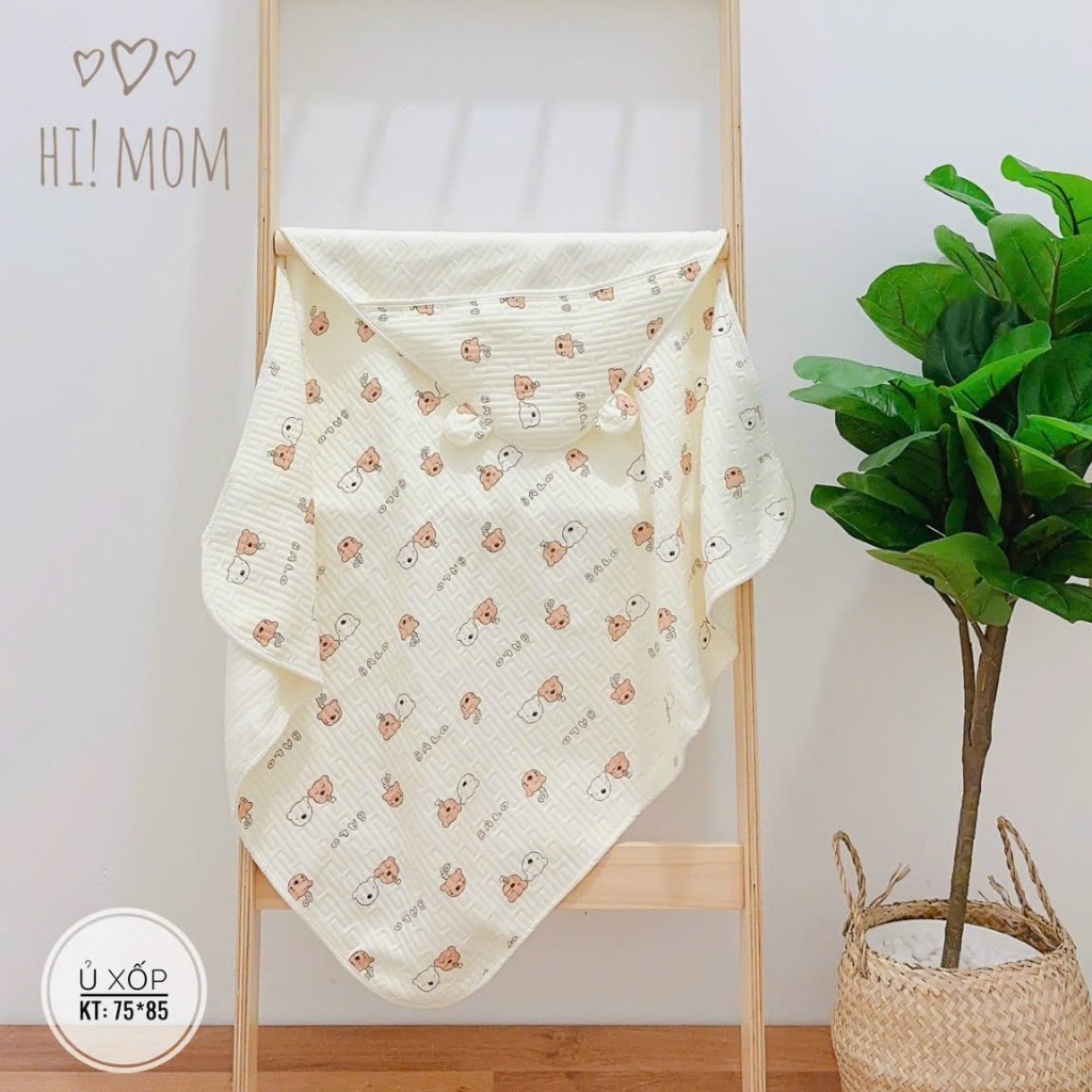 Mô tả Chăn Ủ Cho Bé Himom, Chăn Quấn Cotton Xốp Nhẹ, Mềm Mại An Toàn, Họa Tiết Dễ Thương UC08 IQKAO - 2