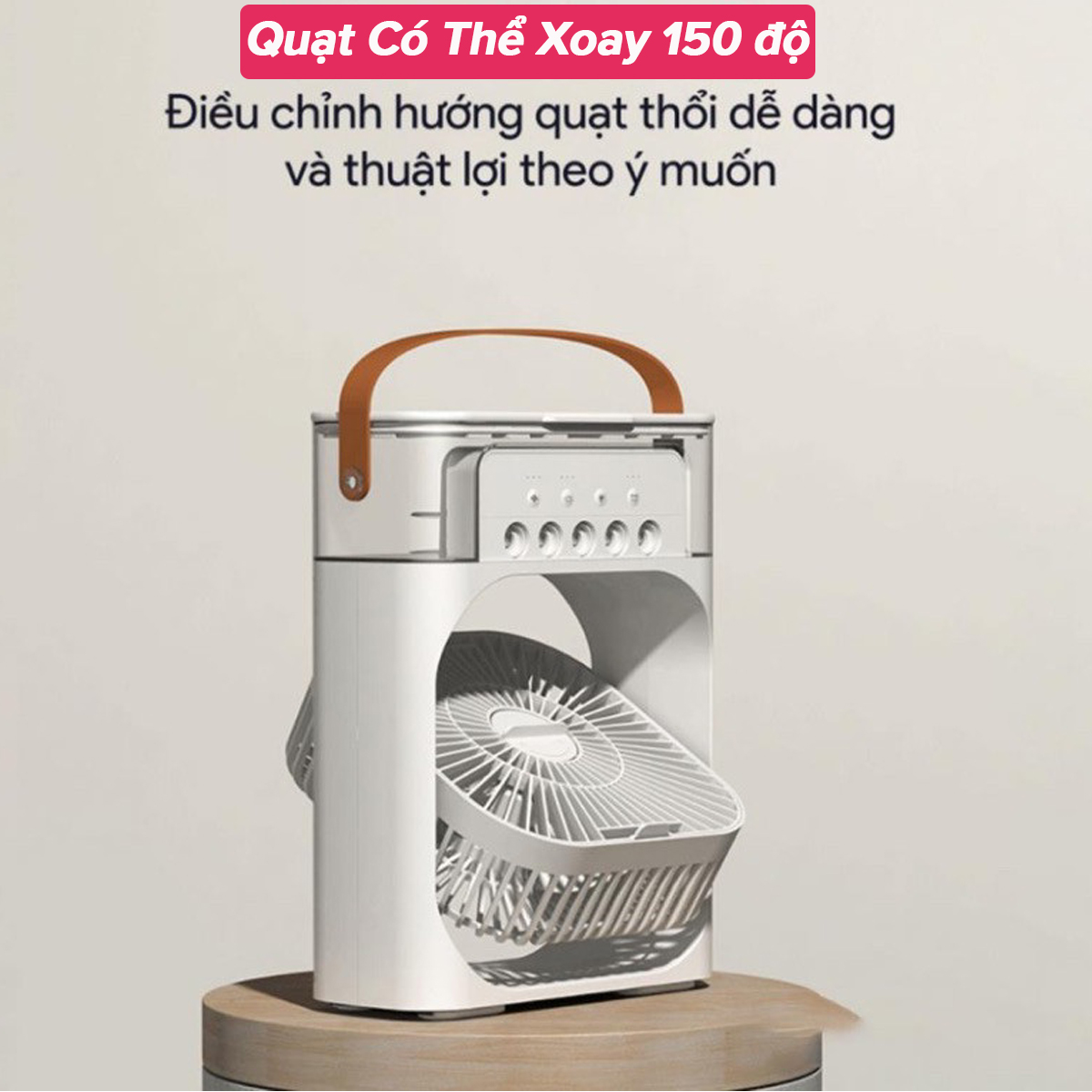 Mô tả Quạt Điều Hòa Hơi Nước, Phun Sương Dung Tích 600ml, Quạt Phun Sương Làm Mát Có 3 Chế Độ Tích Hợp Đèn Ngủ Hãng Amalife - 4