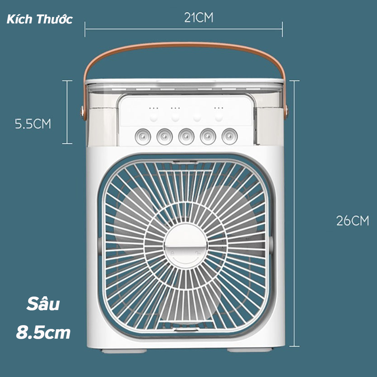 Mô tả Quạt Điều Hòa Hơi Nước, Phun Sương Dung Tích 600ml, Quạt Phun Sương Làm Mát Có 3 Chế Độ Tích Hợp Đèn Ngủ Hãng Amalife - 5