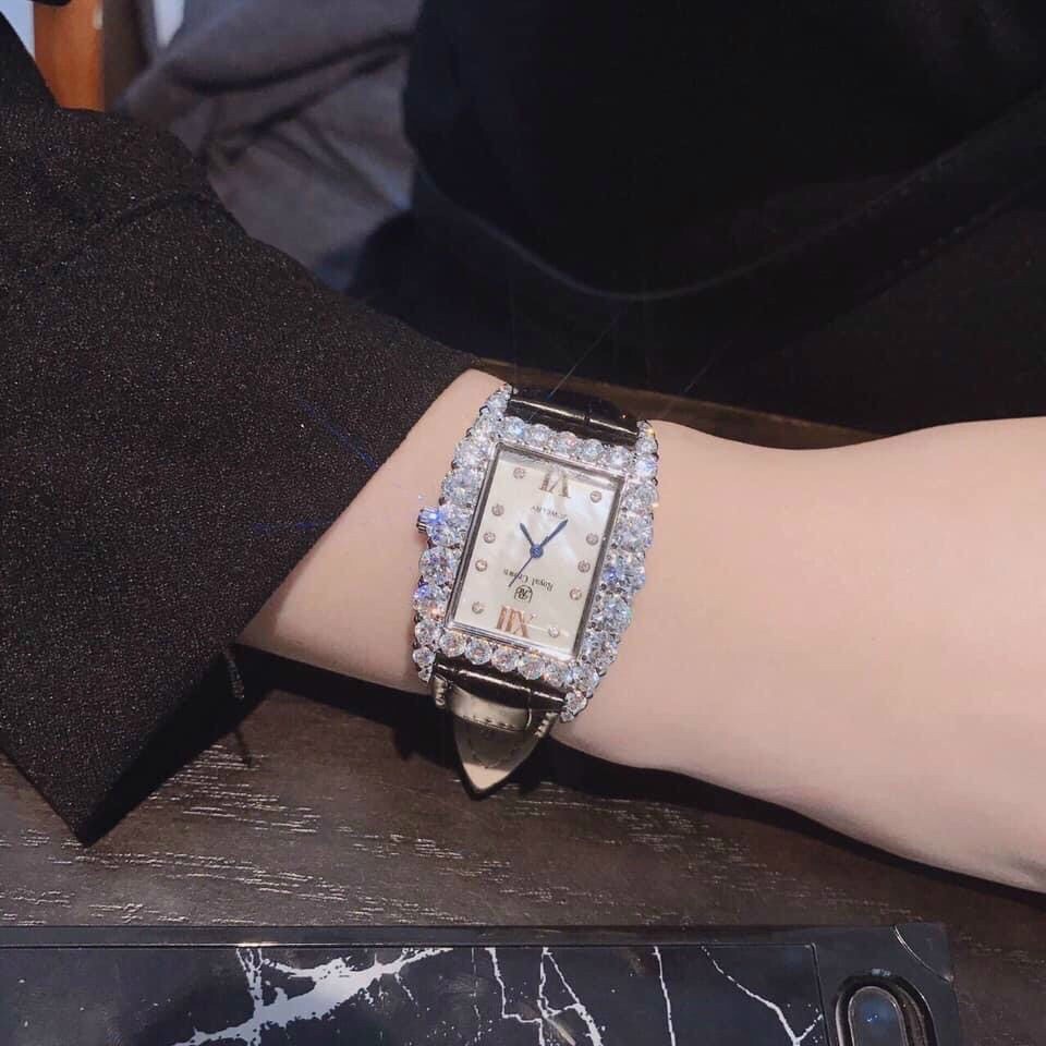 Mô tả Đồng hồ nữ chính hãng dây da Royal Crown 6111 mặt chữ nhật, đính đá cao cấp, đeo tay đẹp, sang chảnh - 2