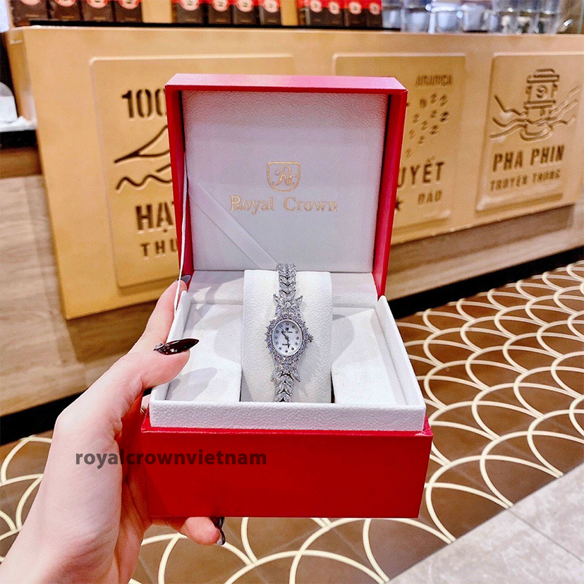 Mô tả Đồng hồ nữ chính hãng Royal Crown 2527 dây thép đính đá cao cấp, chống nước, đeo tay đẹp, sang chảnh - 3