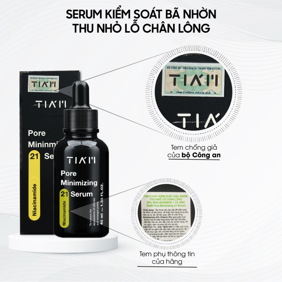 Mô tả Serum Niacinamide 20% + Zinc 1% TIA'M Pore Minimizing 21 Thu Nhỏ Lỗ Chân Lông, Kiểm Soát Dầu Nhờn 40ml Daily Beauty - 3