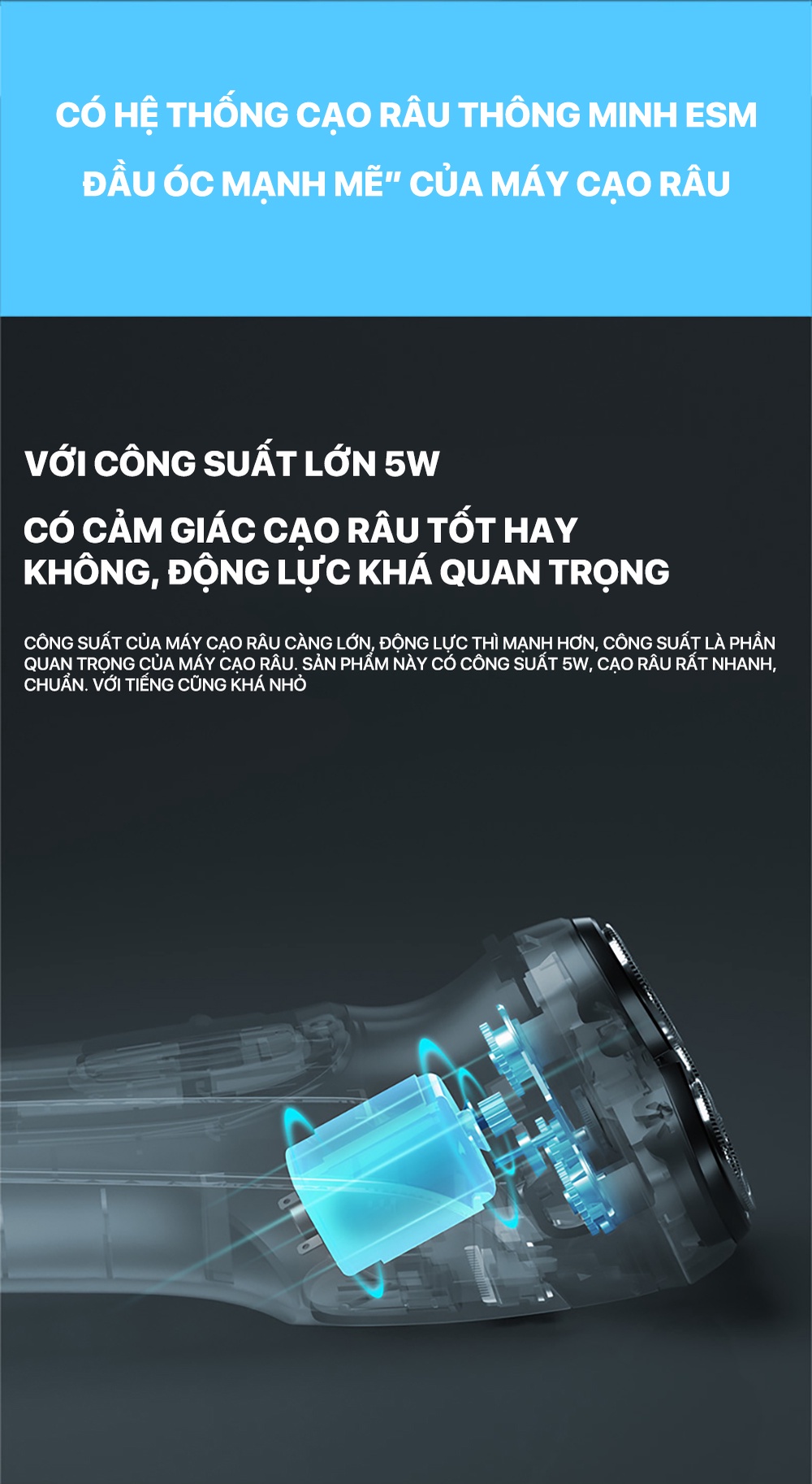 Mô tả Máy cạo râu Enchen Blackstone, Blackstone 3 có tông đơ phụ, đầu dao 3D chống nước - BH 6 tháng - 4