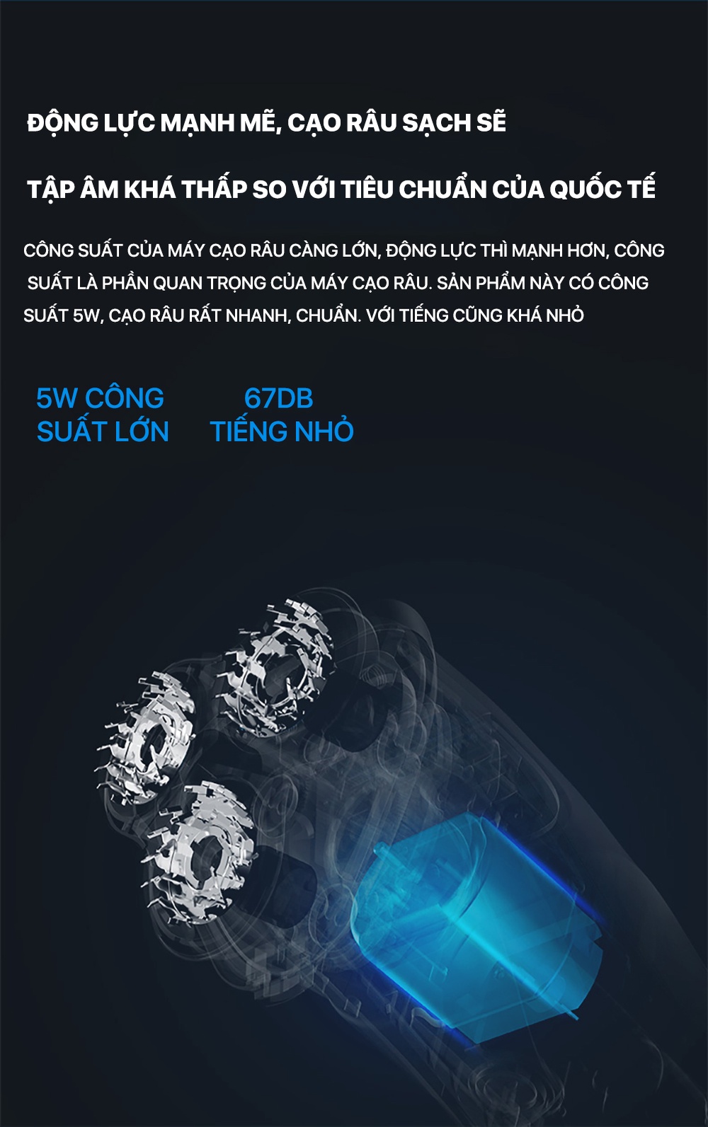 Mô tả Máy cạo râu Enchen Blackstone 3, máy cạo râu chống nước IPX7, pin sạc, lưỡi dao nổi 3D - BH 6 tháng - 6