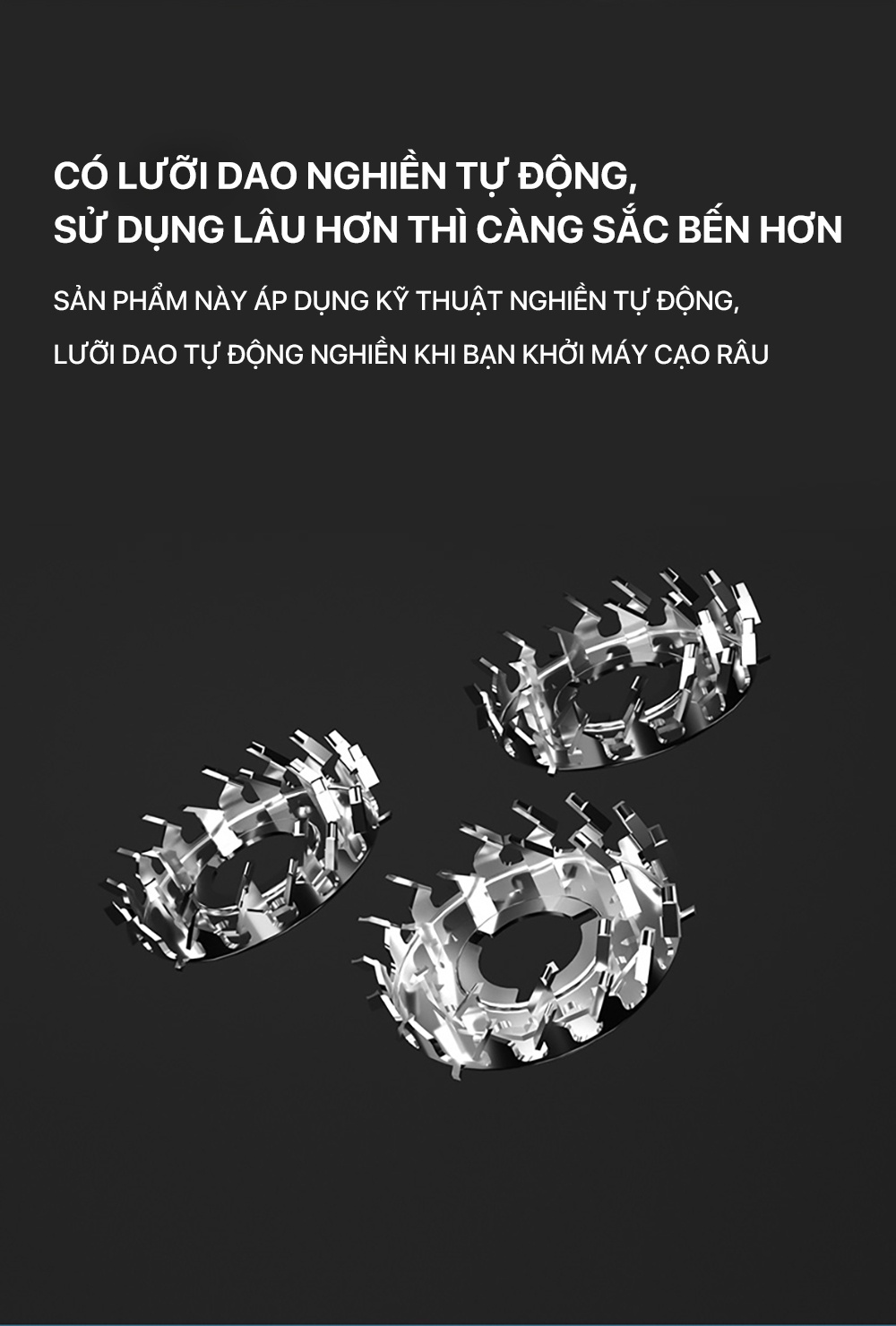 Mô tả Máy cạo râu Enchen Blackstone, Blackstone 3 có tông đơ phụ, đầu dao 3D chống nước - BH 6 tháng - 6