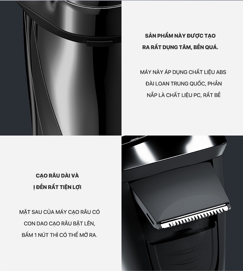 Mô tả Máy cạo râu Enchen Blackstone 3, máy cạo râu chống nước IPX7, pin sạc, lưỡi dao nổi 3D - BH 6 tháng - 11