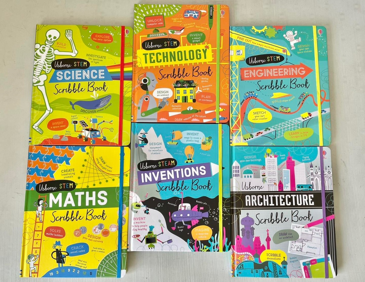 Sách - Usborne stem scribble book nhập màu 6 quyển bìa cứng | Shopee ...