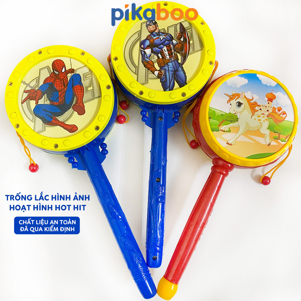 Mô tả Đồ chơi trống cho bé Pikaboo, trống lắc tay có tiếng trống giòn giã vui tai chất liệu an toàn cho bé - 2