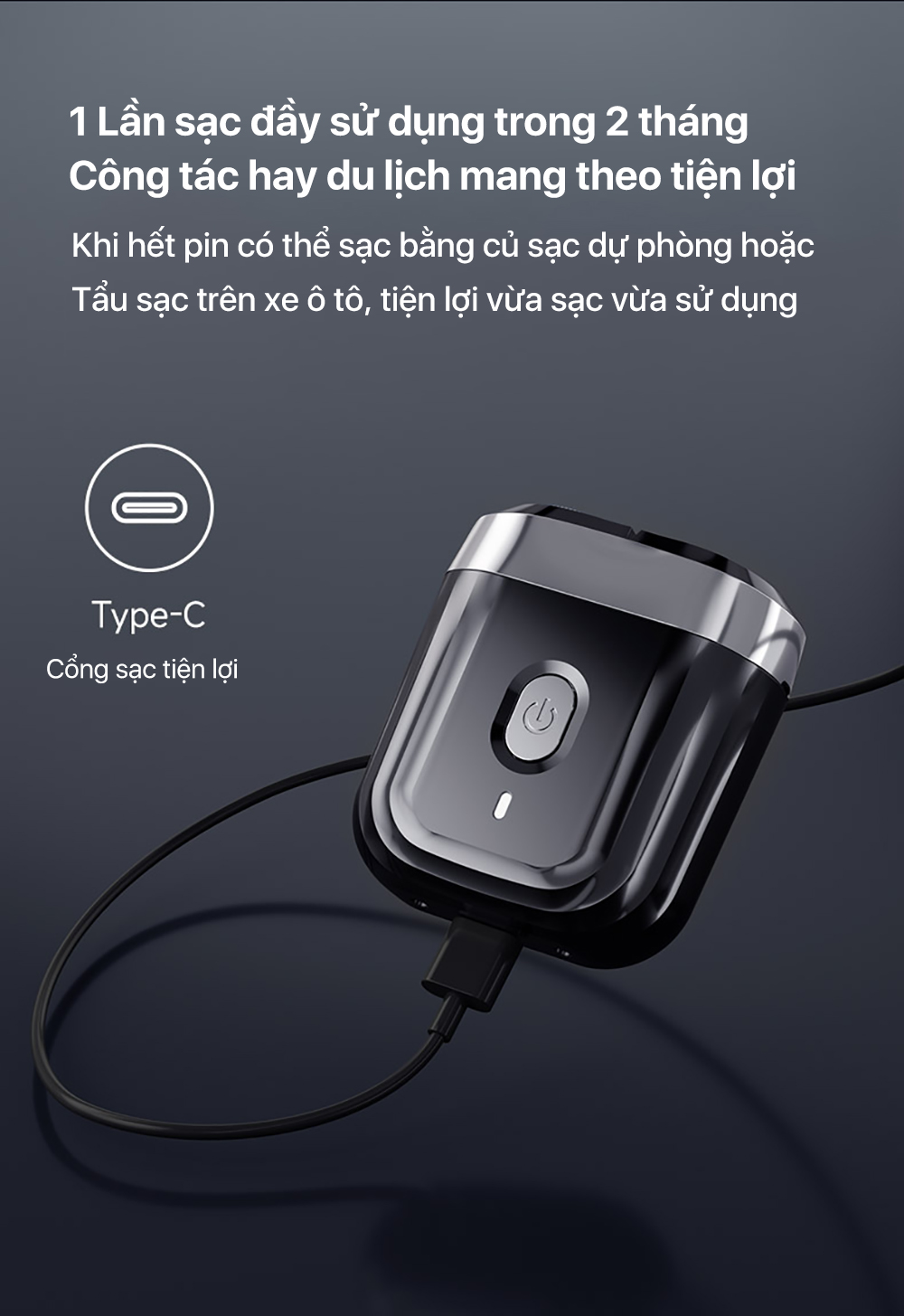 Mô tả Máy cạo râu Enchen Mini 6 lưỡi dao kép mỏng, chống nước IPX7, pin sử dụng đến 2 tháng - BH 6 tháng - 9