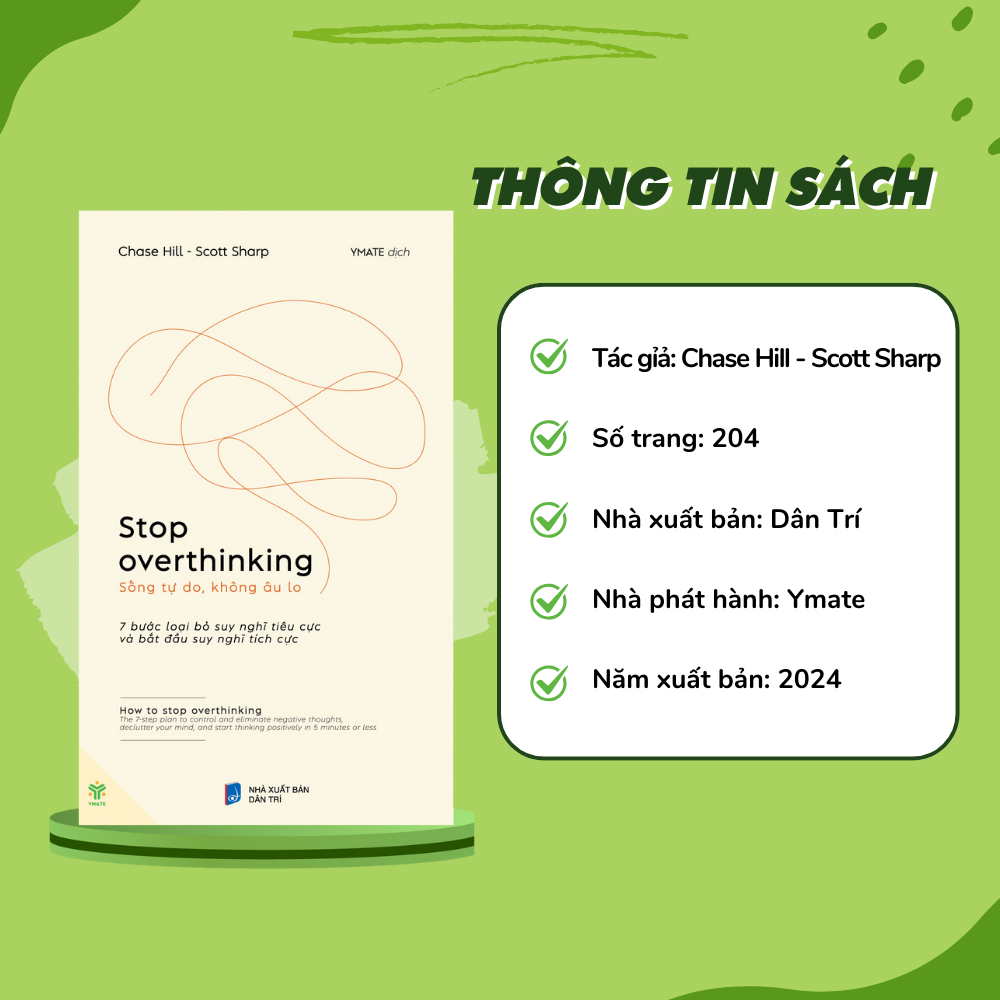 Mô tả Sách Stop Overthinking - Sống Tự Do, Không Âu Lo - YMATE - 5