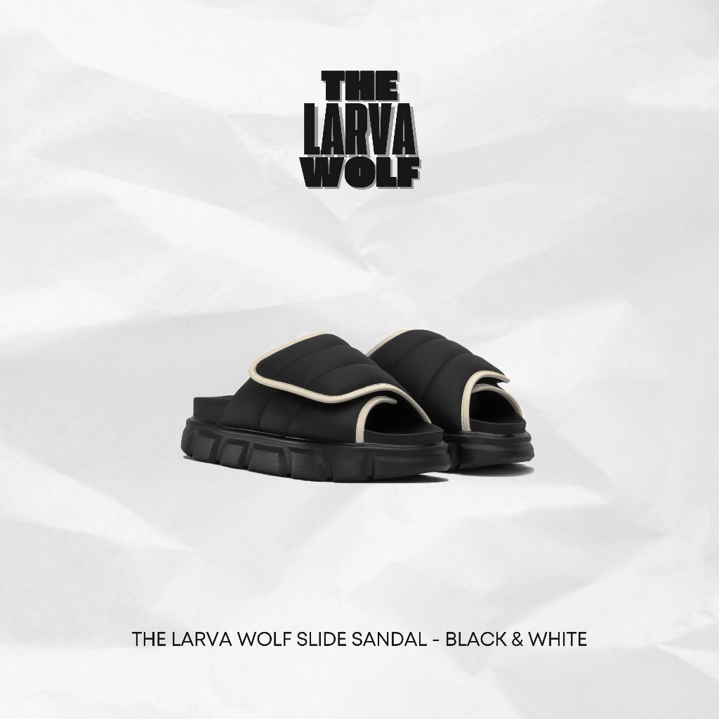 Mô tả Dép Nam Nữ Tăng Chiều Cao THE LARVA WOLF SLIDE SANDAL - BLACK & WHITE - 1