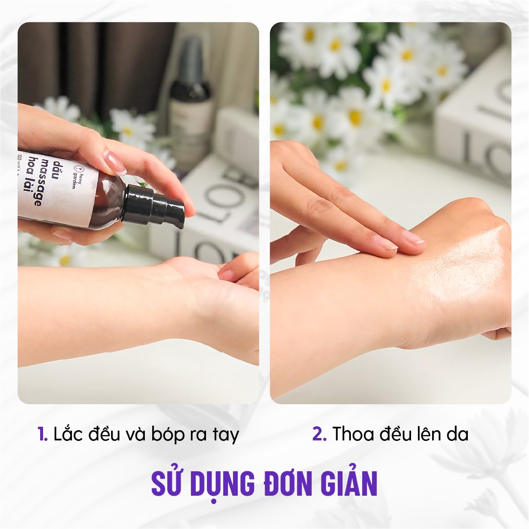 Mô tả Dầu Massage Body Thiên Nhiên 100mL Heny Garden, Dưỡng Da Từ Dầu Mát Xa Hạt Nho, Olive và Cám Gạo - 3