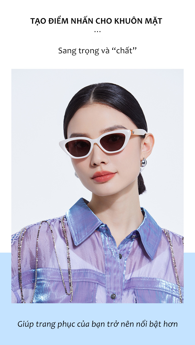 Mô tả Kính Mát Mắt Mèo Phân Cực Trendy AORON Chống Tia Cực Tím Bảo Vệ Mắt Gọng Thời Trang Xu Hướng Nam Nữ - 3