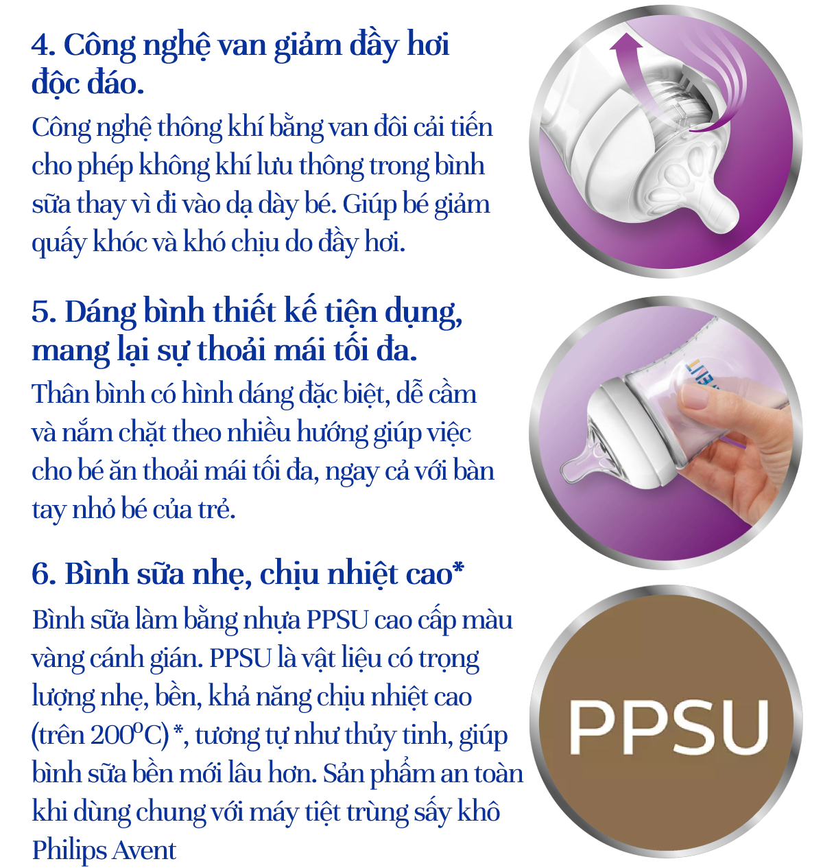 Mô tả Philips Avent Bình sữa PPSU thiết kế tự nhiên Hộp 1 bình SCF581/10 SCF582/10 SCF583/10 - 3