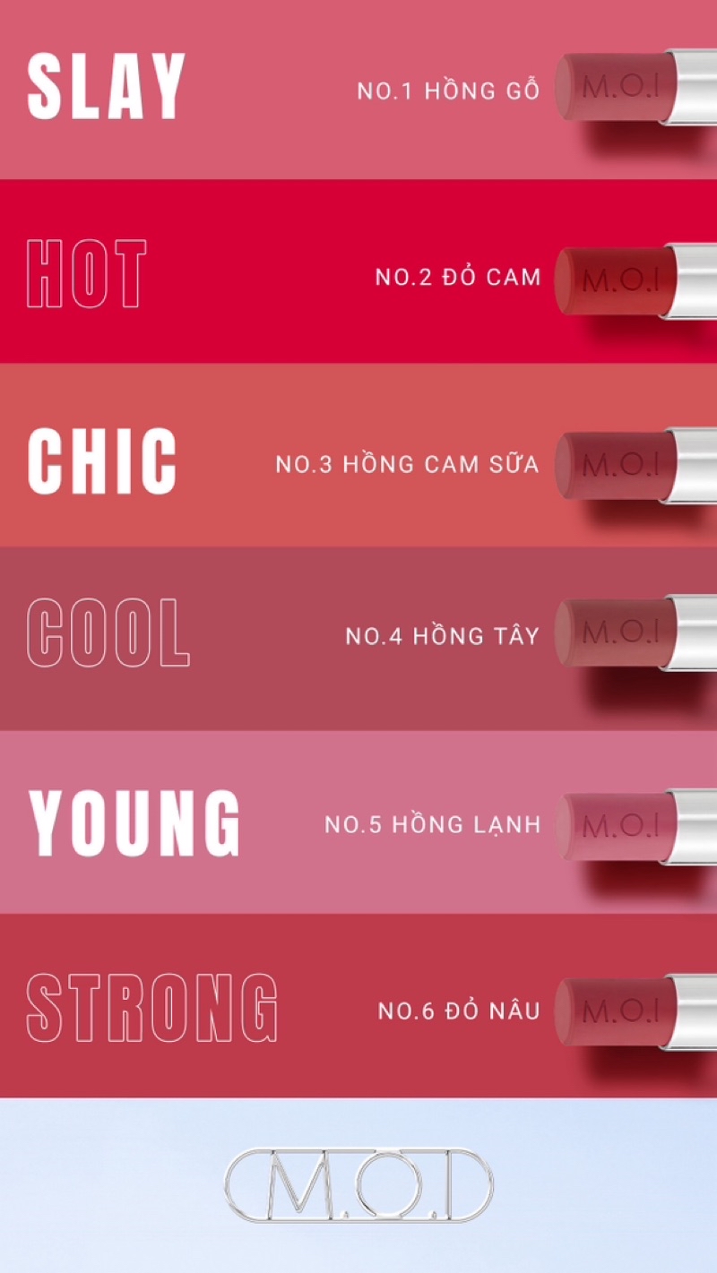 Mô tả Son lì Love M.O.I THE NEW ICONIC MOI Cosmetics 3g - 3