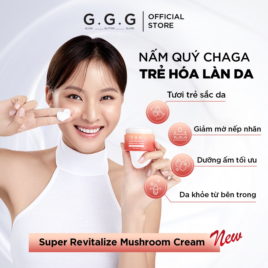 Mô tả Kem Nấm Dịu Da, Cấp Ẩm Chuyên Sâu, Phục Hồi & Tái Tạo Da - G.G.G Super Revitalize Mushroom Cream 50g - 3