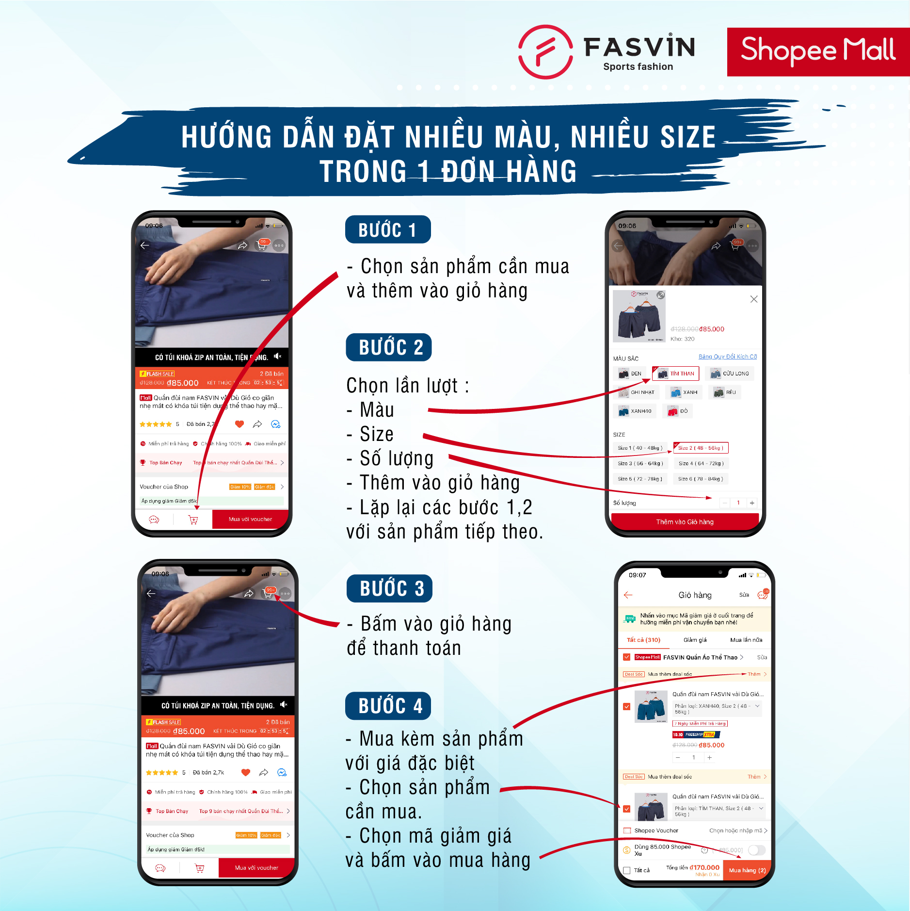Mô tả Quần short nam FASVIN thể thao vải gió thoải mái chuẩn phom siêu nhẹ Q475.HN - 5