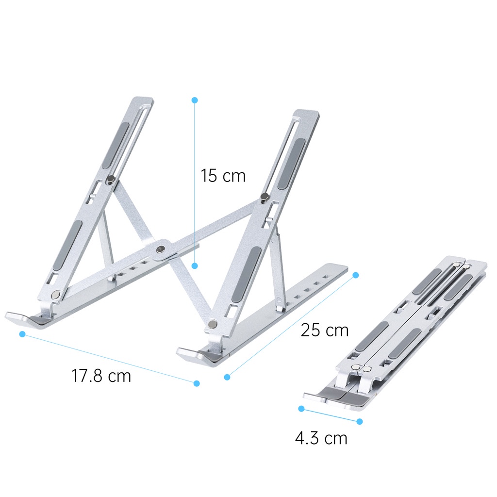 Mô tả Giá đỡ LAPTOP, MACBOOK, IPAD BOROFONE N4 bằng nhôm có thể điều chỉnh được độ cao, đế tản nhiệt kê laptop - 2