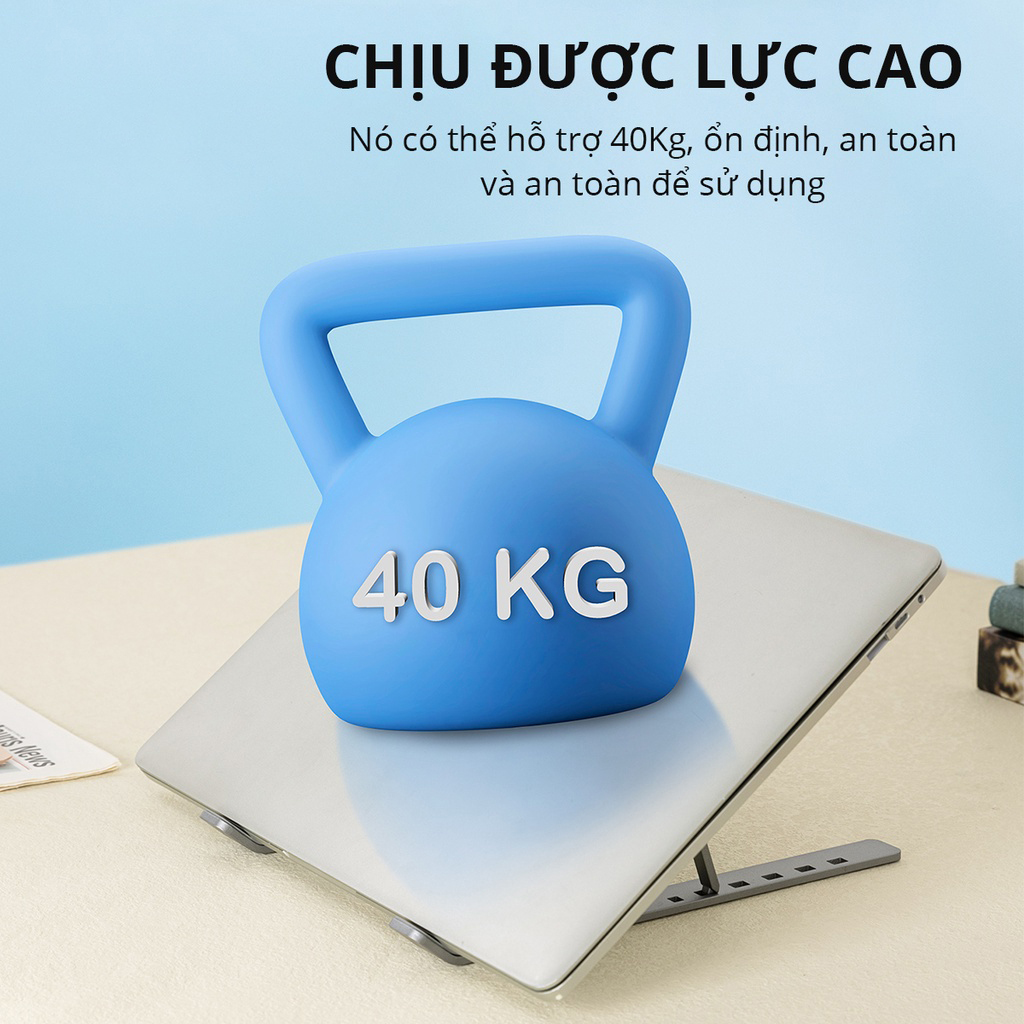 Mô tả Giá đỡ LAPTOP, MACBOOK, IPAD BOROFONE N4 bằng nhôm có thể điều chỉnh được độ cao, đế tản nhiệt kê laptop - 5