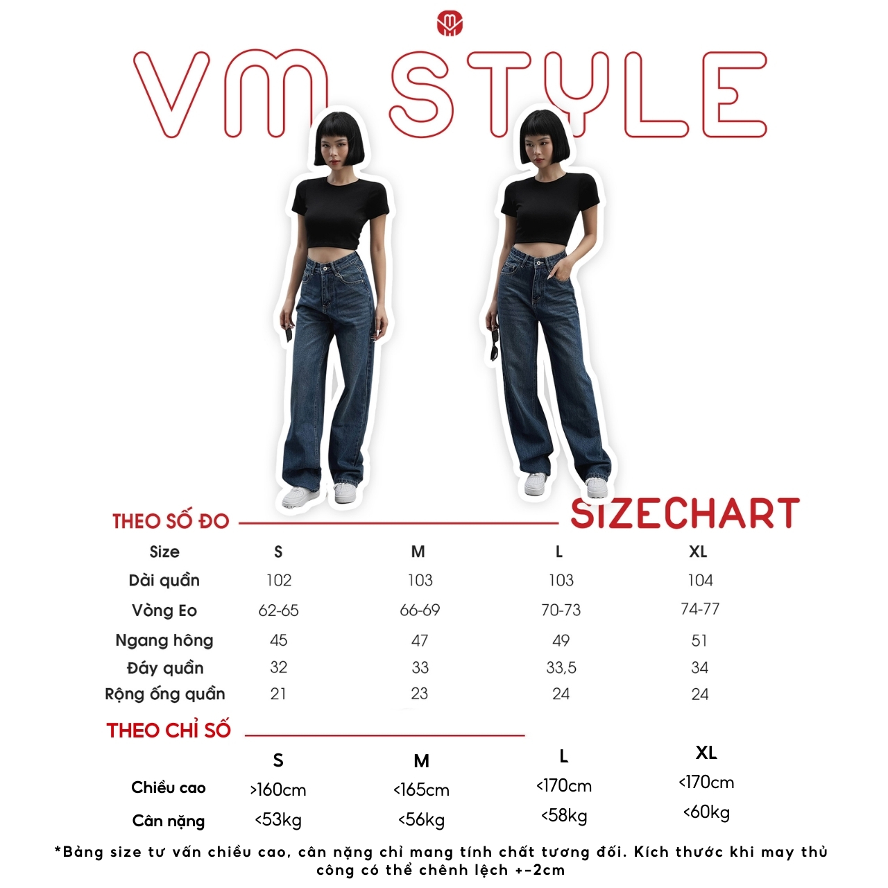 Mô tả Quần jean ống rộng nữ VMSTYLE trơn lai thường cạp cao basic năng động đi học, đi chơi 407 - QJR00138 - 1