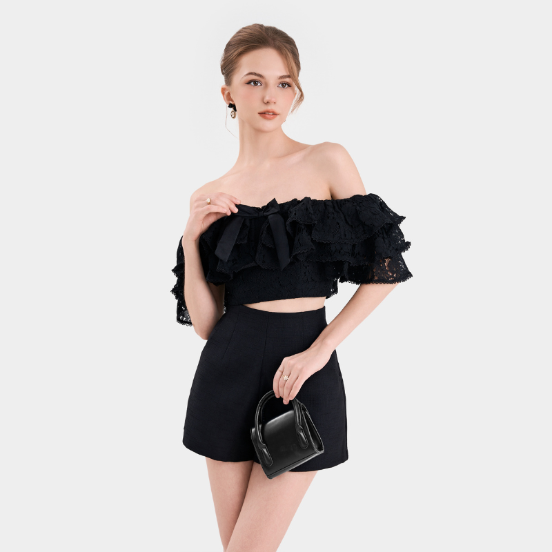 Mô tả Quần Short MARC FASHION Linen Túi Xéo Nhấn Li Trước - CBST015424 - 4