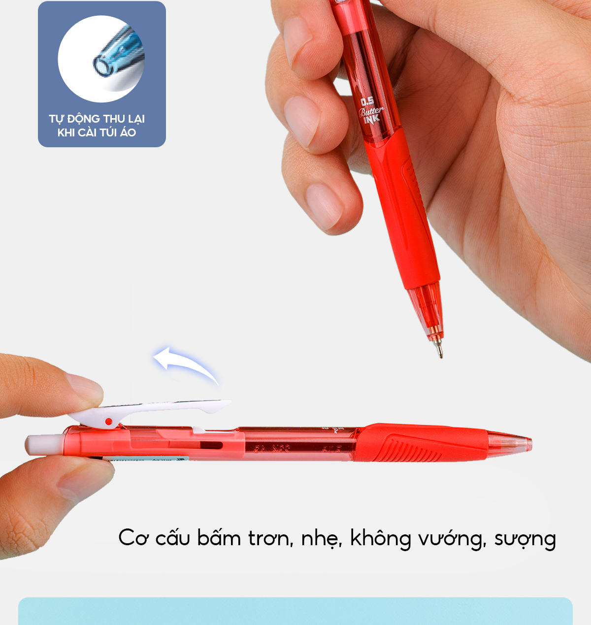 Mô tả Combo 5/10/20 Bút bi Thiên Long TL-095 Butter Ink - Viết bi ngòi 0.5mm kiểu dáng hiện đại cầm tay thoải mái nét đều trơn - 8