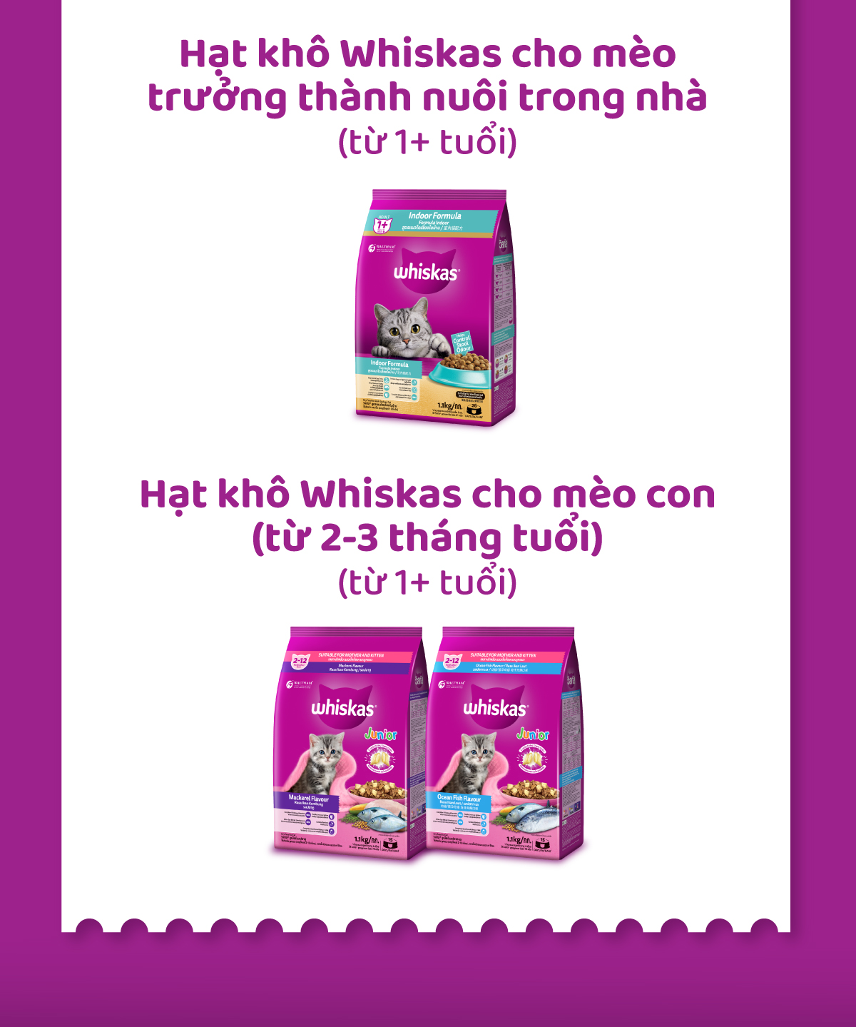 Bảng phân tích dinh dưỡng WHISKAS Indoor