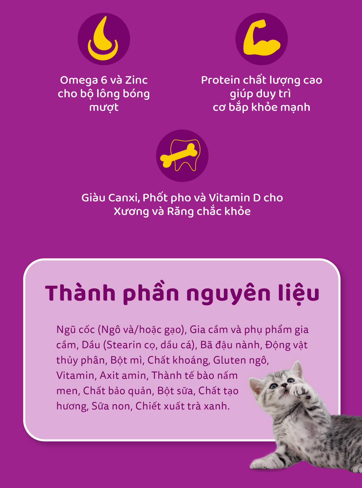 Mô tả Thức ăn cho mèo con WHISKAS dạng hạt vị cá biển, 1,1 kg. - 2