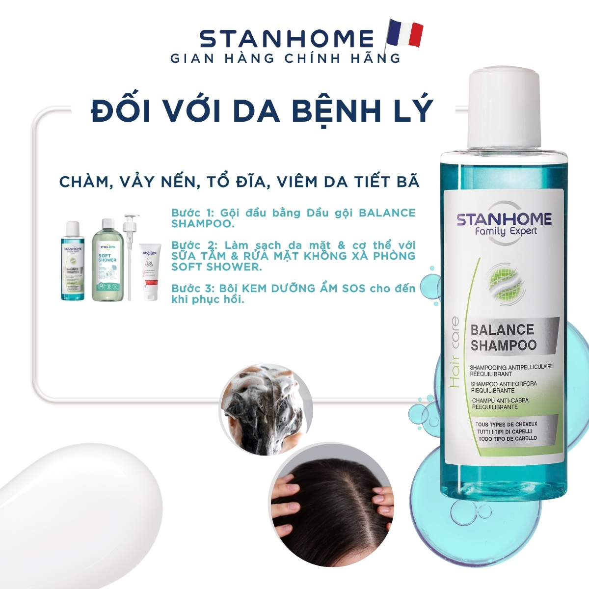 Hướng dẫn sử dụng Dầu gội Stanhome