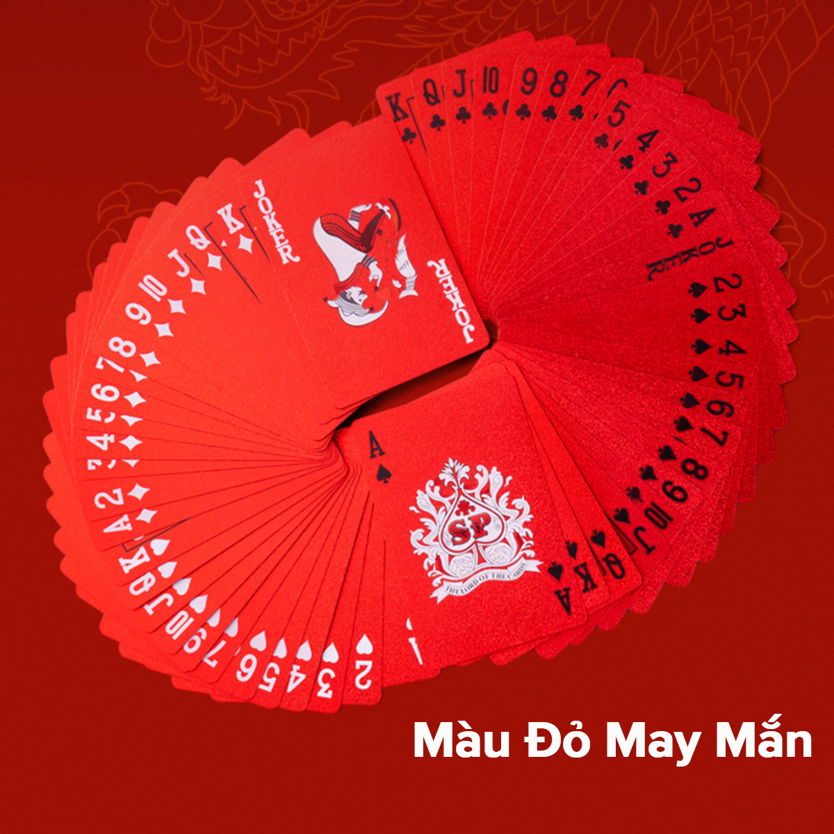 Mô tả Bộ Bài Tây PVC Đỏ 55 Lá Bài May Mắn - Thẻ Bài Poker Sưu Tầm Trưng Bày Màu Đỏ Siêu Đẹp Chính Hãng Amalife - 9