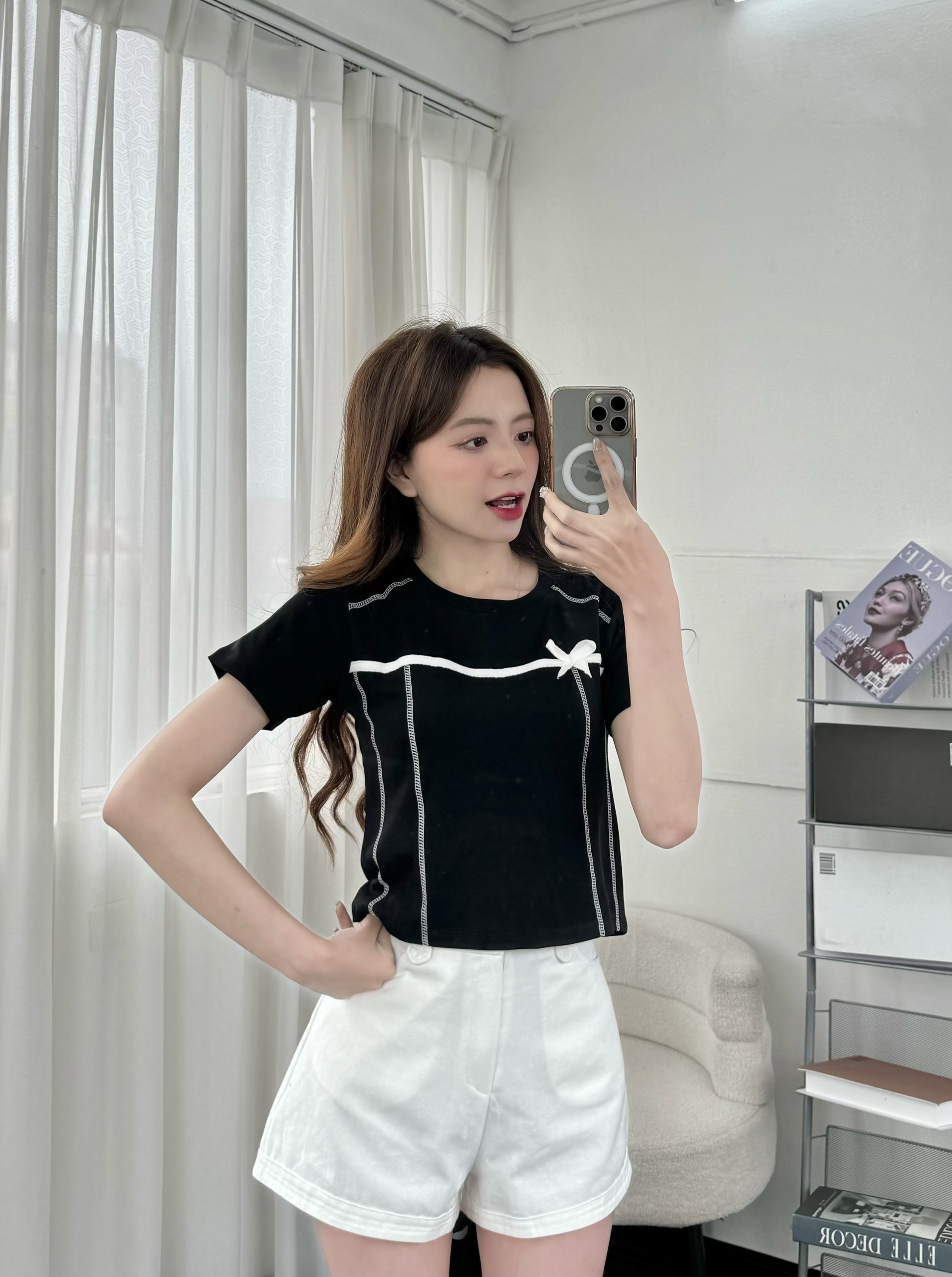 Mô tả Áo thun dáng lỡ EMIX chất cotton co giãn 4 chiều Aobabytee164/P5K8 - 3