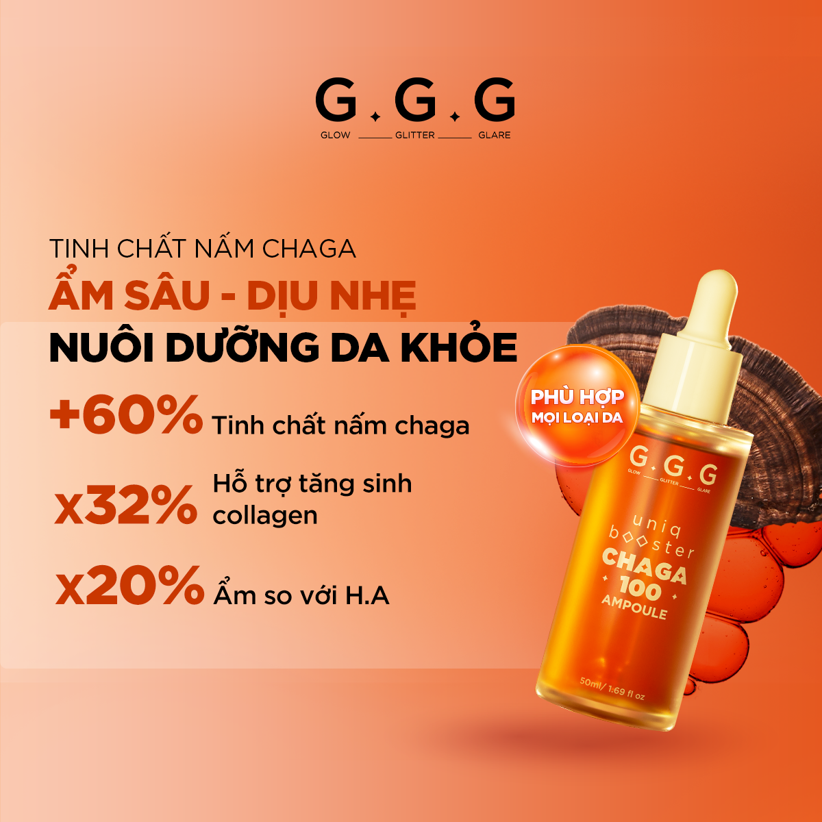 Mô tả COMBO Dưỡng Ẩm Toàn Diện Và Chuyên Sâu Giúp Phục Hồi Da Khỏe - G.G.G Mushroom Set - 4