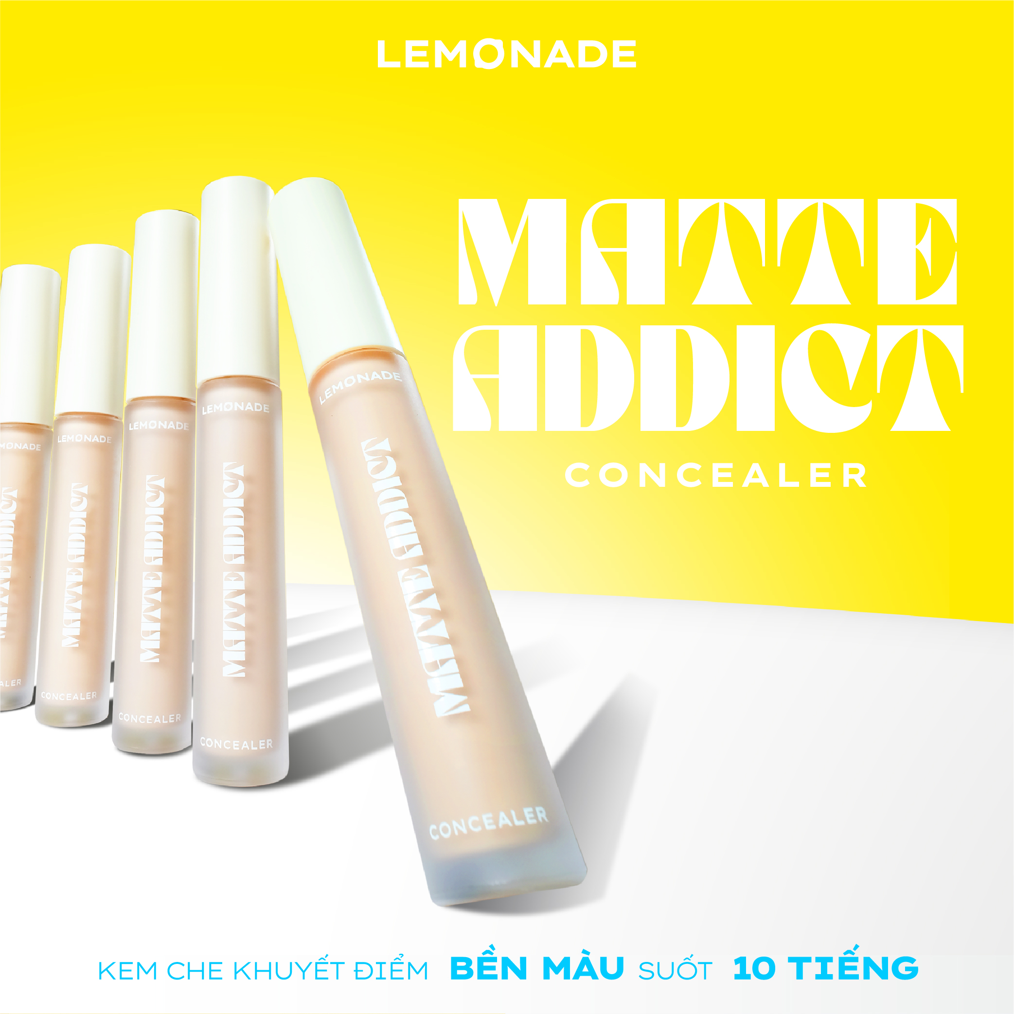 Mô tả Kem che khuyết điểm kiềm dầu bền màu LEMONADE Matte Addict Concealer 3g - 1