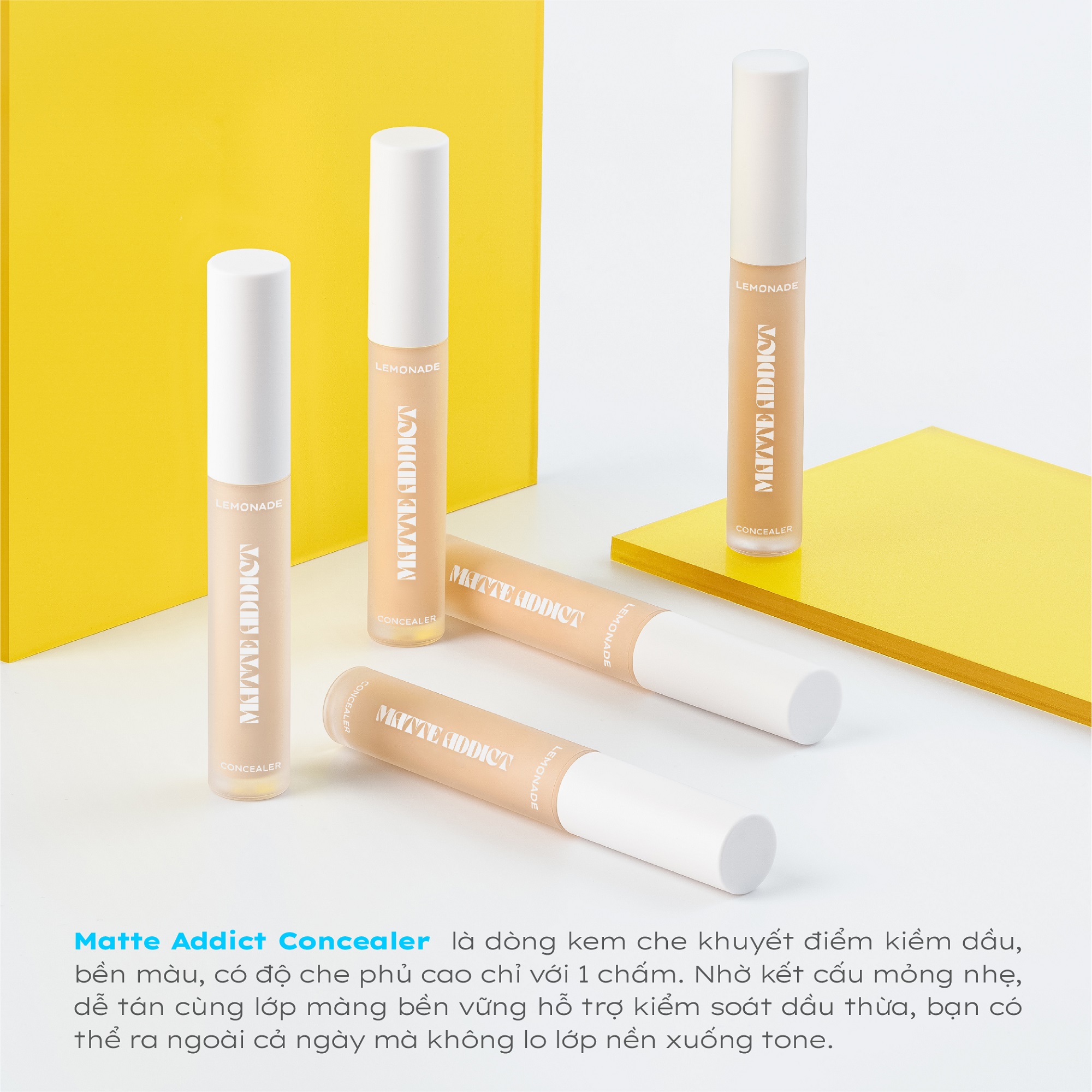 Mô tả Kem che khuyết điểm kiềm dầu bền màu LEMONADE Matte Addict Concealer 3g - 2