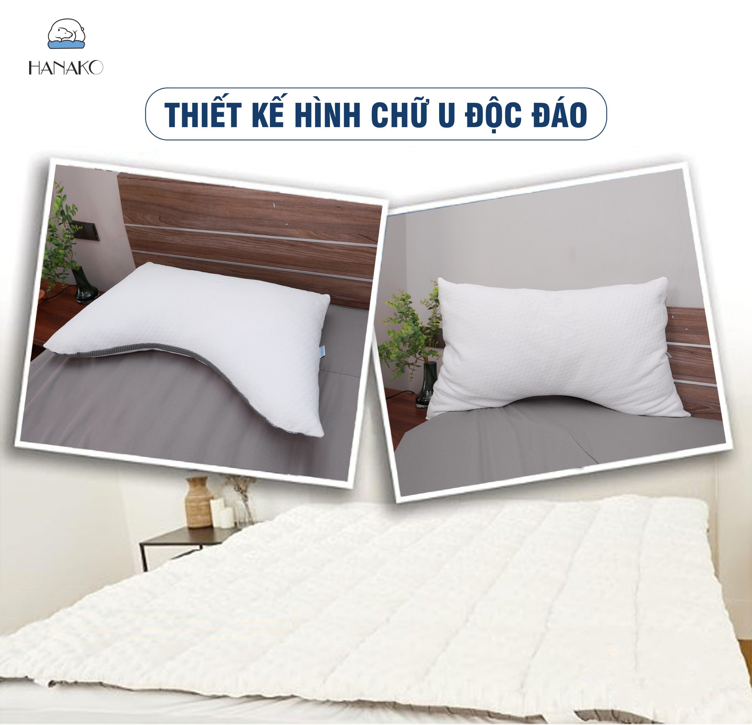 Mô tả Gối cong Pharmedoc bông mút đàn hồi nâng đỡ cổ, giảm đau HANAKO Phong Cách Quý Tộc Châu Âu - 5