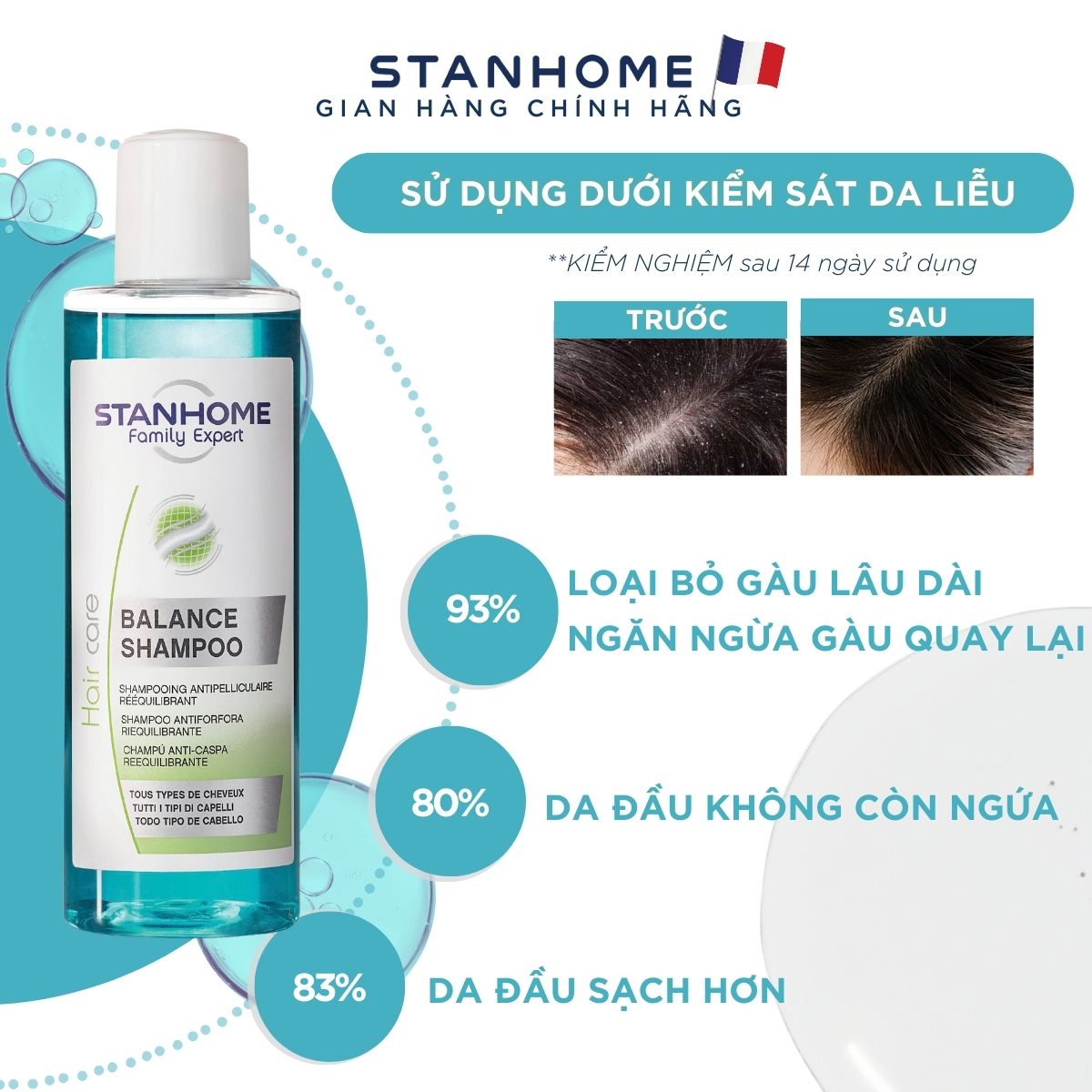 Mô tả Dầu gội giảm ngứa loại bỏ gàu Stanhome balance shampoo 200ml - 6