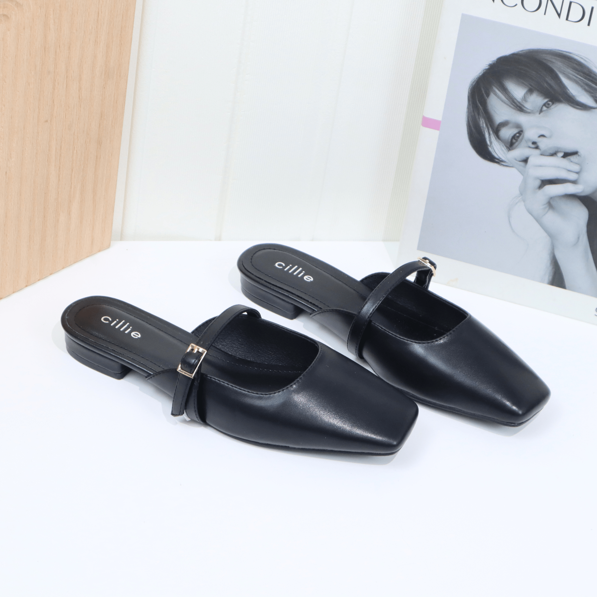 Mô tả Sục Nữ Mũi Vuông Cillie Đế Cao 2cm Da Mềm Mại Kiểu Dáng Thanh Lịch 1142 - 6