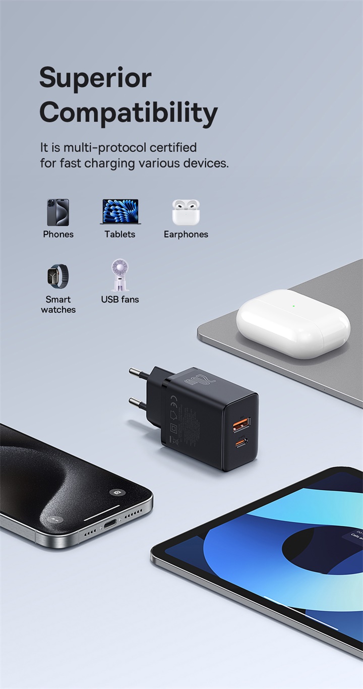 Baseus 20W PD Sạc Nhanh QC4.0 QC3.0 USB Type C Củ Sạc Cho 15 14 13 12 11 Sạc Điện Thoại Xiaomi – ảnh mô tả chi tiết 5