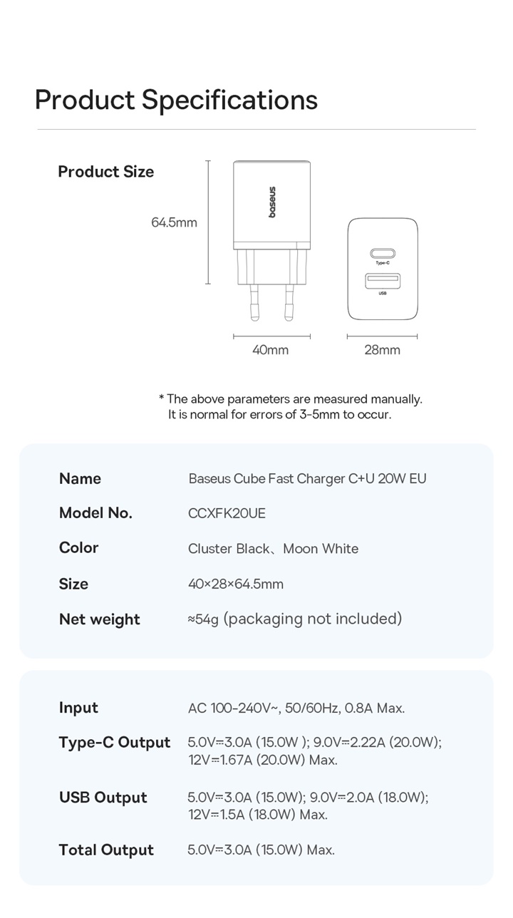 Baseus 20W PD Sạc Nhanh QC4.0 QC3.0 USB Type C Củ Sạc Cho 15 14 13 12 11 Sạc Điện Thoại Xiaomi – ảnh mô tả chi tiết 6