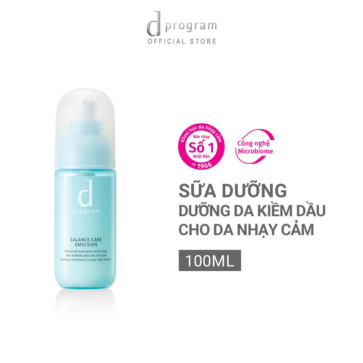 Mô tả Sữa dưỡng cho da dầu/hỗn hợp nhạy cảm Dprogram Microbiome Balance Care Emulsion 100ml - 1