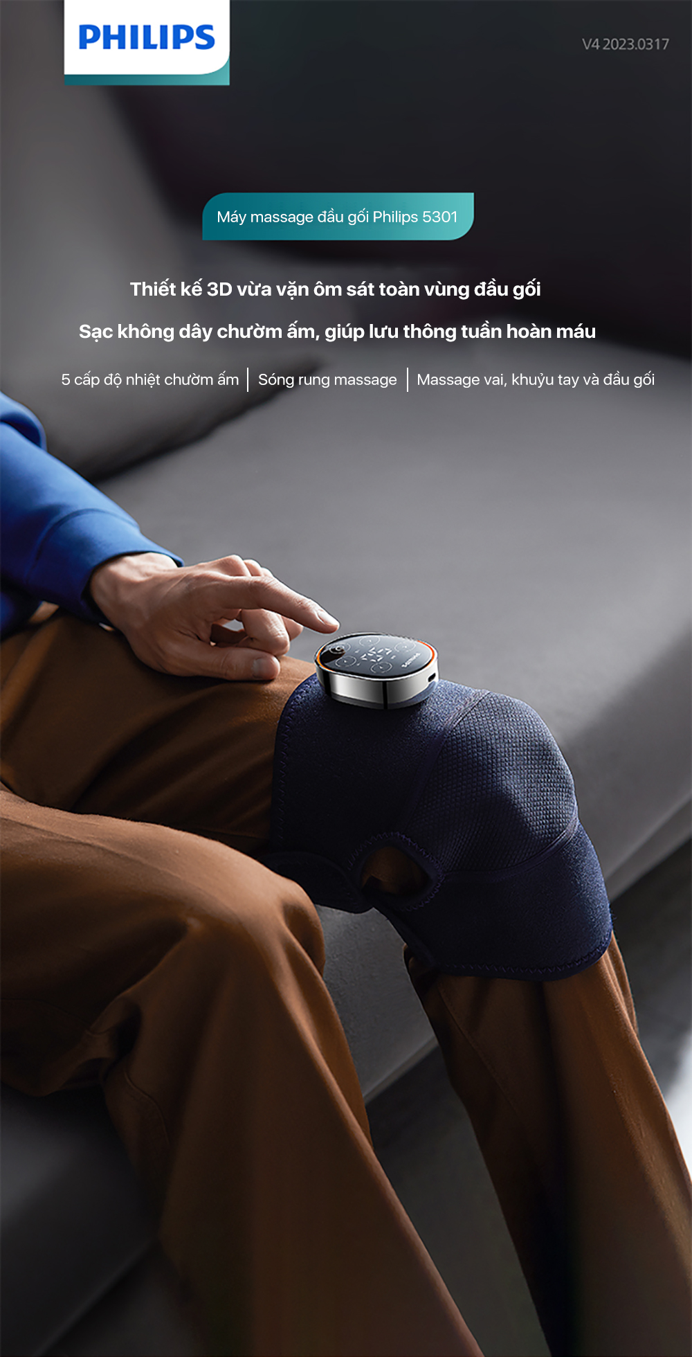 Máy Massage Đầu Gối PHILIPS 5301 - Toàn cảnh