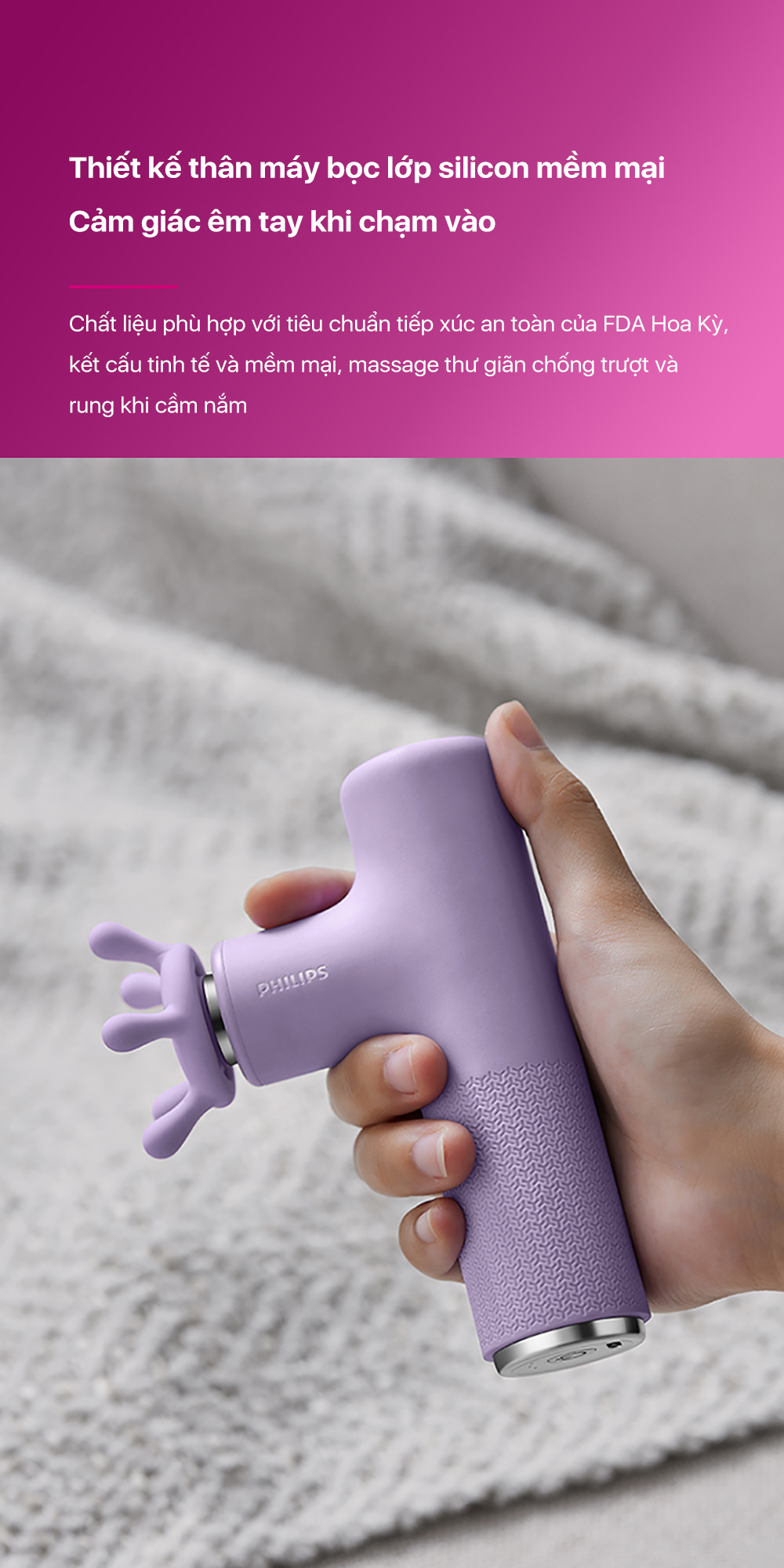 Máy massage Philips 7311 biên độ sâu 6mm