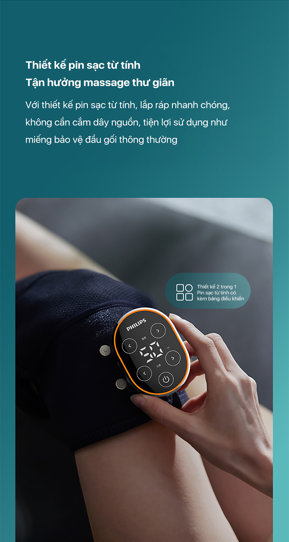 Máy Massage Đầu Gối PHILIPS 5301 - Kích thước chi tiết
