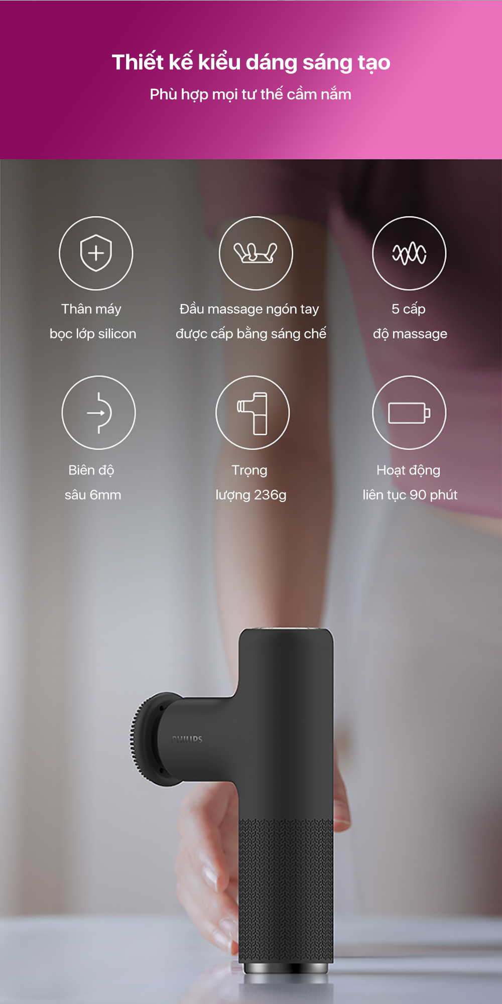 Máy massage Philips 7311 nhỏ gọn