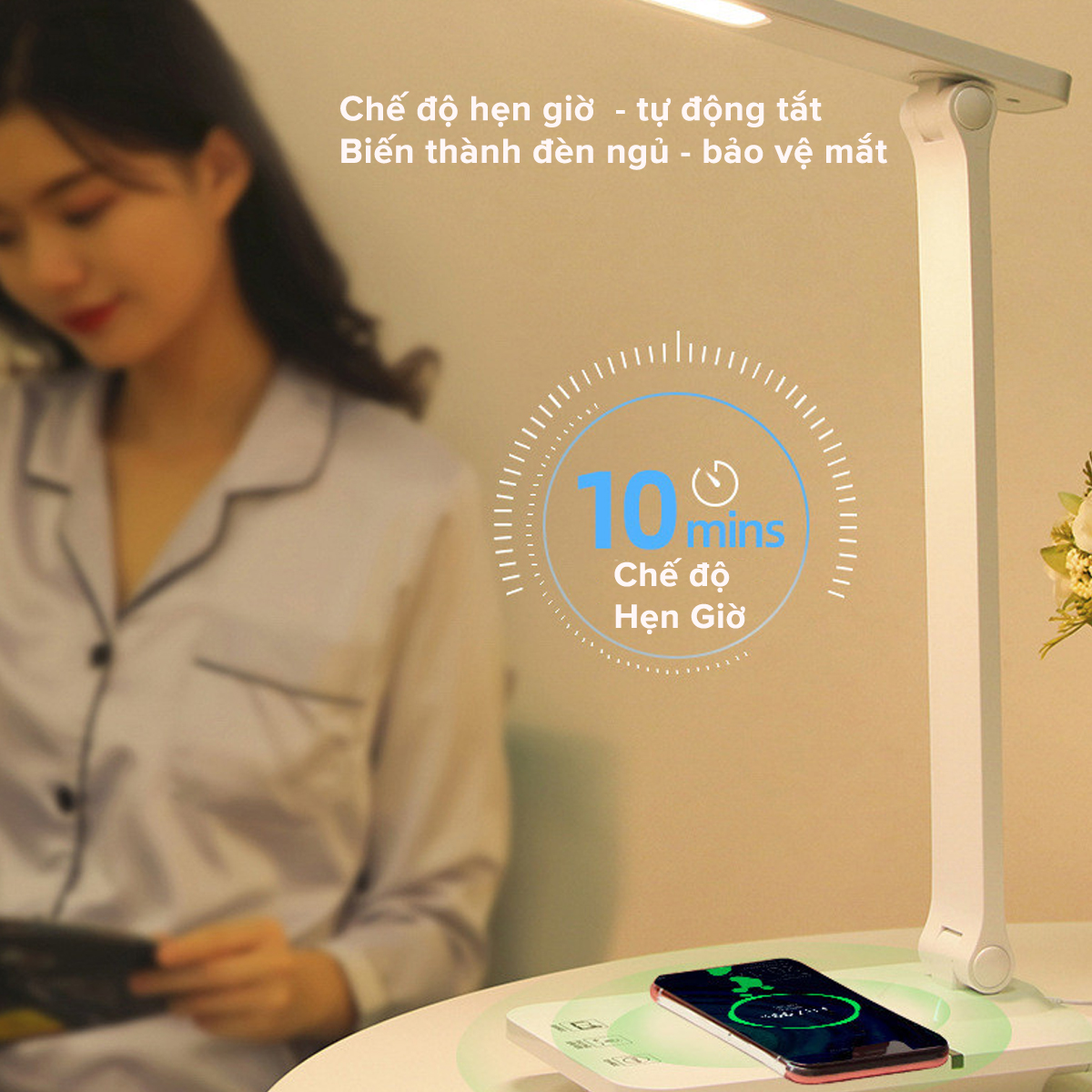 Mô tả Đèn LED 3 Chế Độ Sáng Vàng Điều Chỉnh Gấp Gọn Để Bàn Học Cổng Type C USB Chống Cận Bảo Vệ Mắt Có Loại Pin Hãng Amaiife - 6