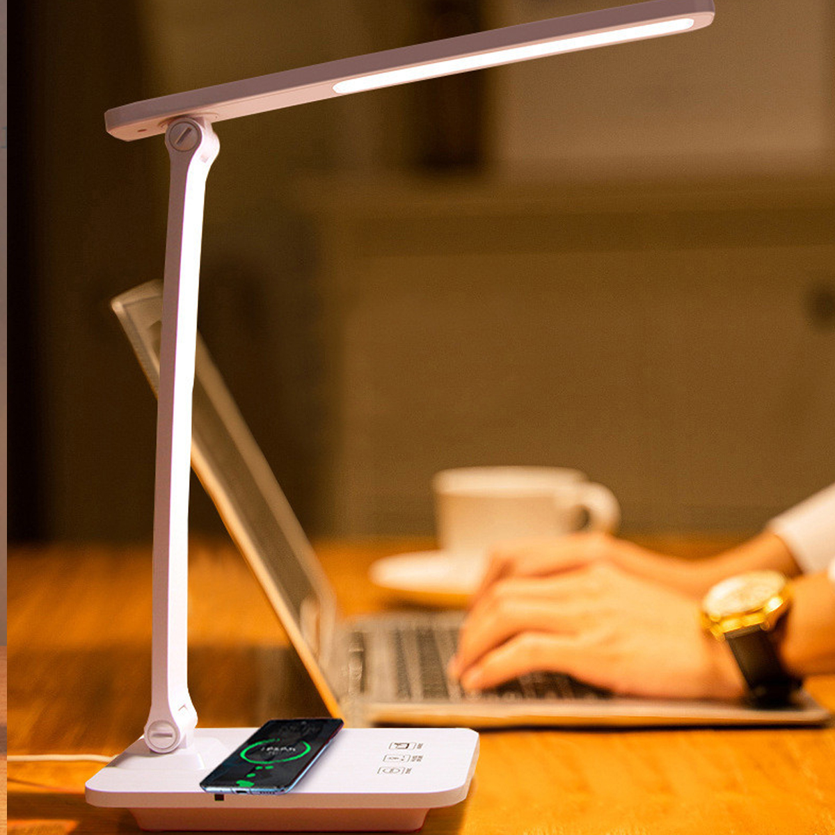 Mô tả Đèn LED 3 Chế Độ Sáng Vàng Điều Chỉnh Gấp Gọn Để Bàn Học Cổng Type C USB Chống Cận Bảo Vệ Mắt Có Loại Pin Hãng Amaiife - 8