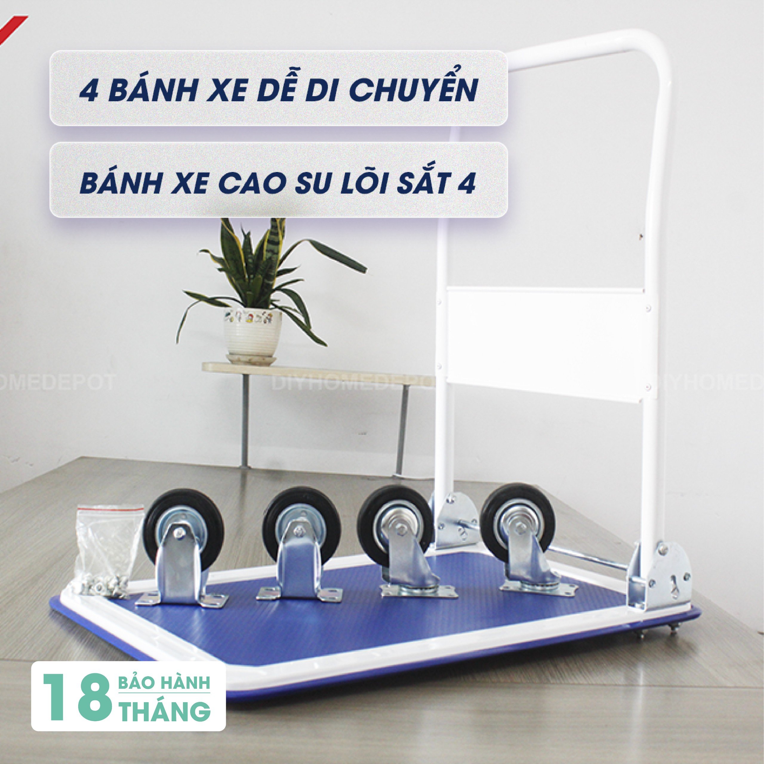 Mô tả Xe đẩy hàng 4 bánh gấp gọn DIY PHT-150S tải trọng 150kg - hàng chính hãng - tiêu chuẩn chất lượng Châu Âu - 2