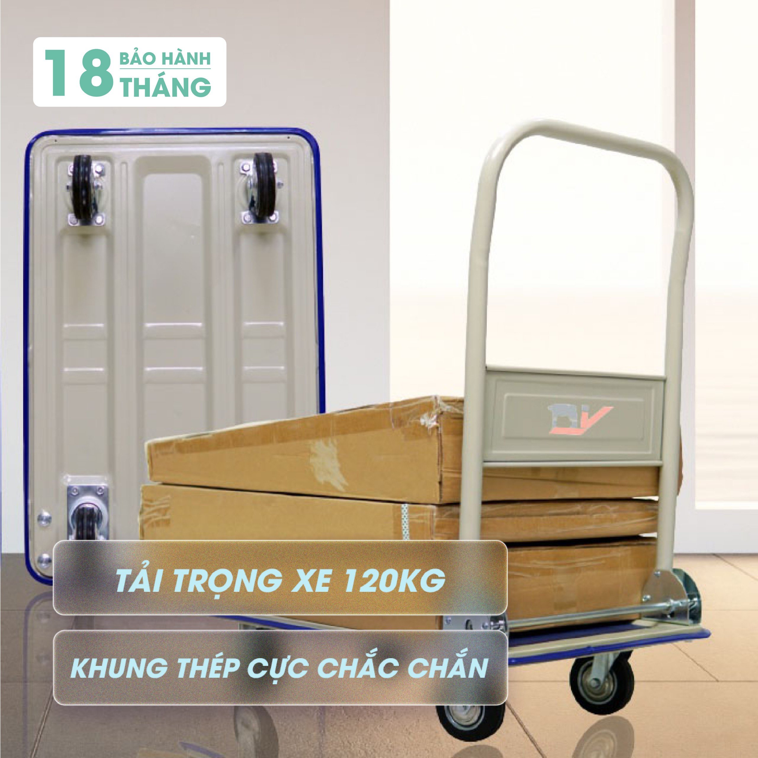 Mô tả Xe đẩy hàng 4 bánh gấp gọn DIY PHT-150S tải trọng 150kg - hàng chính hãng - tiêu chuẩn chất lượng Châu Âu - 3