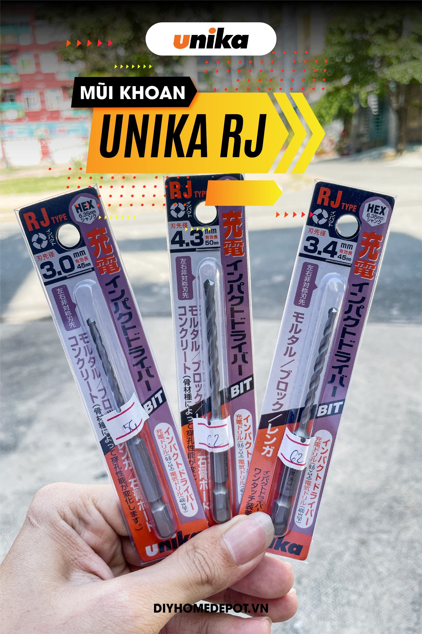 Mô tả Mũi khoan tường gạch Chuôi lục giác Unika RJ (Bán chạy) - 1