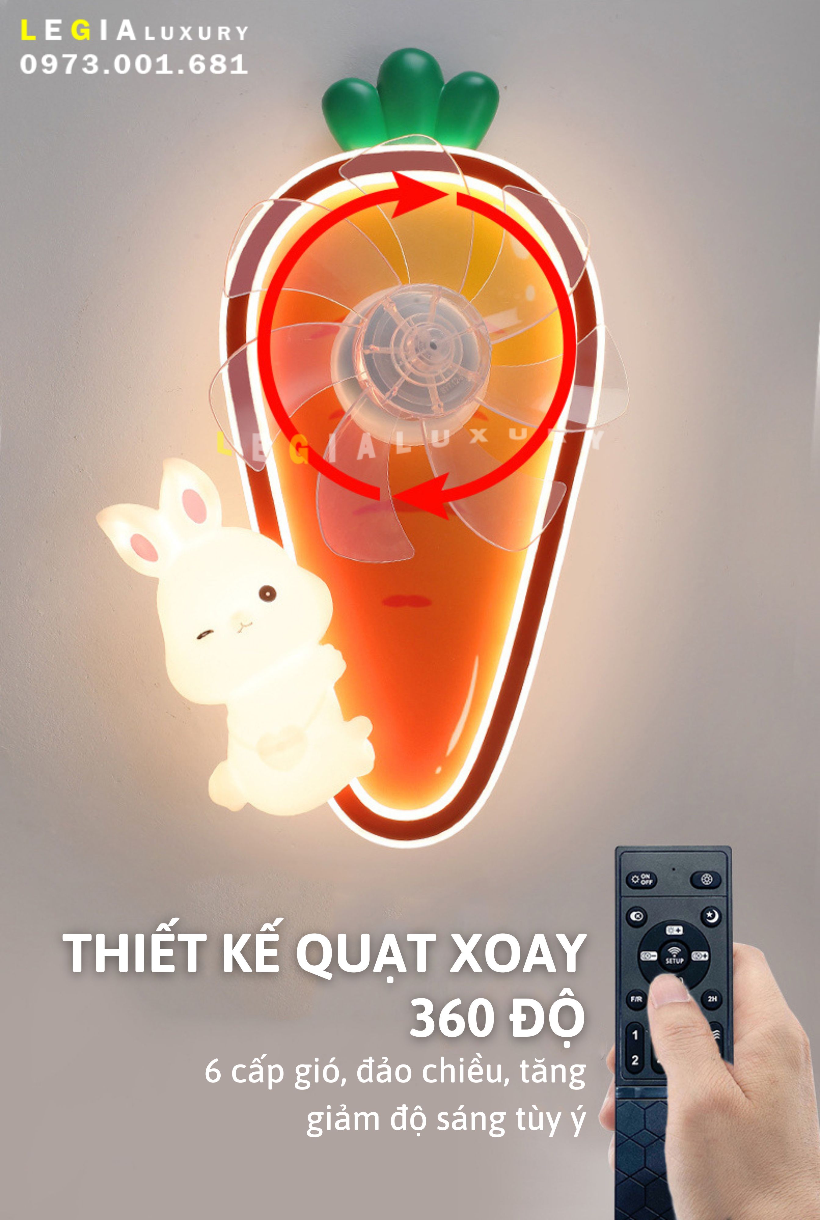 Mô tả Quạt trần cho bé | Quạt trần phòng ngủ trẻ em | Quạt trần nhỏ nhẹ | Quạt trần mini Lê Gia - 1